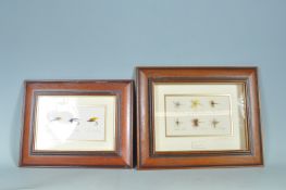 TWO VINTAGE 20TH CENTURY FISHING INTEREST FRAMED HOOKS