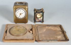 THREE VINTAGE TRAVELING CLOCKS