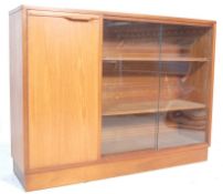 RETRO VINTAGE 1970S TEAK WOOD BOOKCASE CABINET