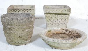 COLLECTION OF 20TH CENTURY COMPOSITED PLANT POTS