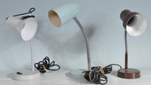 THREE VINTAGE MID CENTURY DESK LIGHTS