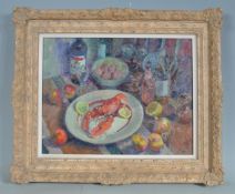 LOUIS WARD OIL ON BOARD STILL LIFE PAINTING