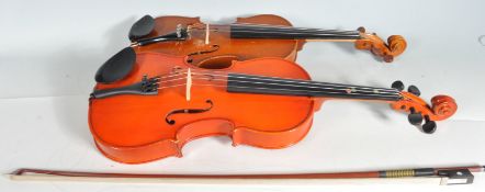 TWO CONTEMPORARY VIOLIN MUSICAL INSTRUMENTS