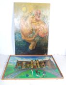 TWO BEVERLY SKINNER OIL ON BOARD PAINTINGS