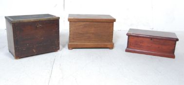 COLLECTION OF THREE EARLY 20TH CENTURY VINTAGE AND LATER BOXES / CABINETS.