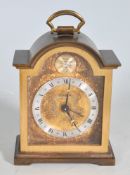 8 DAYS BRASS MINIATURE ALARM CLOCK / MANTEL CLOCK BY SWIZA