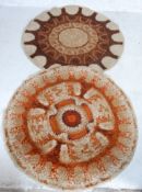 TWO RETRO VINTAGE LATE 20TH CENTURY RUGS