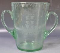 19TH CENTURY GREEN BUBBLE GLASS ICE BUCKET
