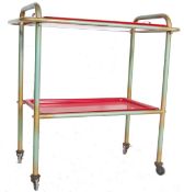VINTAGE RETRO METAL TUBULAR DRINKS TROLLEY / SERVING TROLLEY