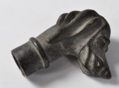 VINTAGE STYLE BRONZE WALKING CANE HANDLE IN THE FORM OF A DOG