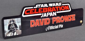 ESTATE OF DAVE PROWSE - ORIGINAL STAR WARS CELEBRATION NAME PLAQUE