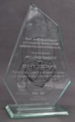 ESTATE OF DAVE PROWSE - 501ST LEGION GLASS AWARD TROPHY