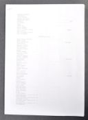 ESTATE OF DAVE PROWSE - STAR WARS RETURN OF THE JEDI CAST LIST