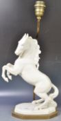EARLY 20TH CENTURY BLANC DE CHINE HORSE TABLE LAMP