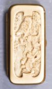 ANTIQUE 19TH CENTURY GERMAN HAND CARVED IVORY CIGAR CASE