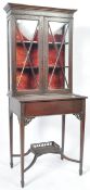 ANTIQUE 19TH CENTURY CHIPPENDALE MANNER BIJOUTERIE VITRINE CABINET