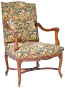 19TH CENTURY FRENCH WALNUT OPEN ARM ARMCHAIR