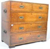 ANTIQUE ENGLISH MAHOGANY CAMPAIGN CHEST OF DRAWERS