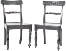 19TH CENTURY GEORGIAN REGENCY TRAFALGAR EBONISED CHAIRS