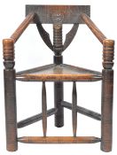 19TH CENTURY ENGLISH OAK TURNERS ARMCHAIR