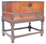 ANTIQUE 17TH CENTURY OAK BIBLE BOX ON STAND
