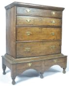 ANTIQUE 17TH/18TH CENTURY FRUITWOOD CHEST ON STAND