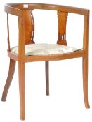 ANTIQUE 19TH CENTURY ARTS & CRAFTS MAHOGANY TUB CHAIR