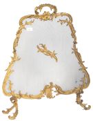 ANTIQUE 19TH CENTURY ORMOLU MESH ROCOCO FIRE SCREEN
