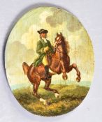 ANTIQUE 18TH CENTURY OIL PORTRAIT OF A MAN ON HORSEBACK