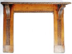 ANTIQUE LATE 19TH CENTURY VICTORIAN OAK FIREPLACE