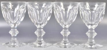 SET OF FOUR BACCARAT HARCOURT 1841 PATTERN WATER GOBLETS