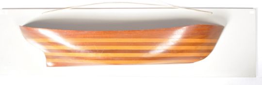 EARLY 20TH CENTURY MAHOGANY SHIPWRIGHTS MODEL HALF HULL