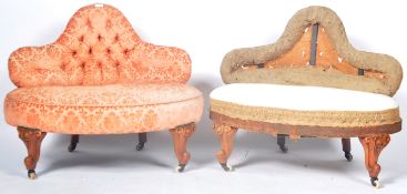 PAIR OF VICTORIAN BUTTON BACK CORNER WALNUT TUB CHAIRS