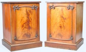 PAIR OF ANTIQUE MAHOGANY PEDESTAL CABINETS