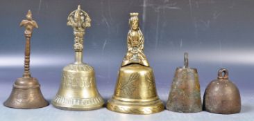 COLLECTION OF ANTIQUE INDIAN & TIBETAN PRAYER BELLS