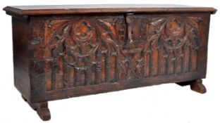 ANTIQUE 16TH CENTURY SPANISH GOTHIC CHESTNUT CHEST