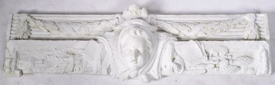 ANTIQUE EARLY 20TH CENTURY FRENCH PLASTER DOOR PEDIMENT