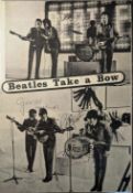 THE BEATLES - RARE FULL SET OF AUTOGRAPHS ON MAGAZINE PAGE