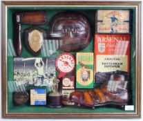 FRAMED ARSENAL FOOTBALL CLUB MEMORABILIA PRESENTATION DISPLAY