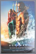 AQUAMAN (2018) - DC - JASON MOMOA & JAMES WAN SIGNED POSTER