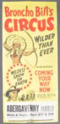 BRONCHO BILL'S CIRCUS - 1950S ORIGINAL ADVERTIISNGPOSTER