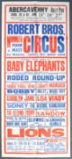 ROBERT BROTHERS CIRCUS - 1950S - ORIGINAL VINTAGE ADVERTISING POSTER