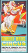 ROBERT BROS CIRCUS - 1960S - ORIGINAL ADVERTISING CIRCUS POSTER
