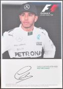 FORMULA 1 - LEWIS HAMILTON - AUTOGRAPHED OFFICIAL MERCEDES SLIP