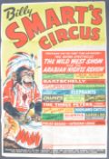 BILLY SMART'S CIRCUS - 1960 - ORIGINAL ADVERTISING POSTER