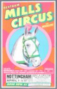 BERTRAM MILLS CIRCUS - ORIGINAL 1950S ADVERTISING POSTER