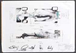 FORMULA ONE AUTOGRAPHS - 2015 CHAMPIONSHIPS AUTOGRAPHED PRINT
