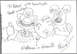 AARDMAN ANIMATIONS - LARGE NICK PARK WALLACE & GROMIT SKETCH ART