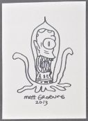 THE SIMPSONS - MATT GROENING - ORIGINAL HAND DRAWN SKETCH
