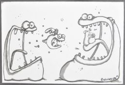 AARDMAN ANIMATIONS - PURPLE & BROWN - RICH WEBBER ORIGINAL ARTWORK